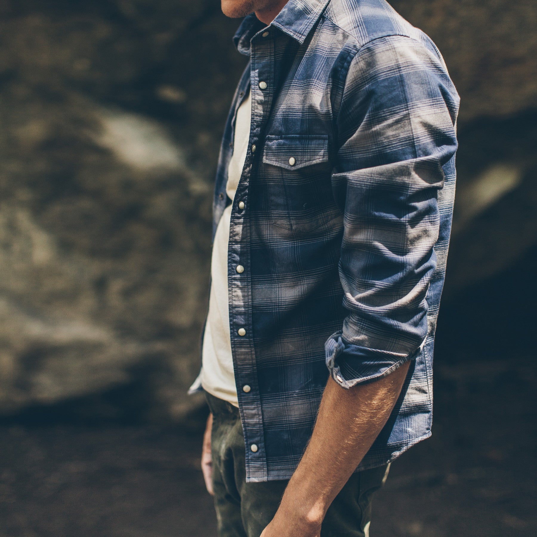 The Glacier Shirt in Navy & Grey Shadow Plaid: Alternate Image 6, Wovens by Taylor Stitch