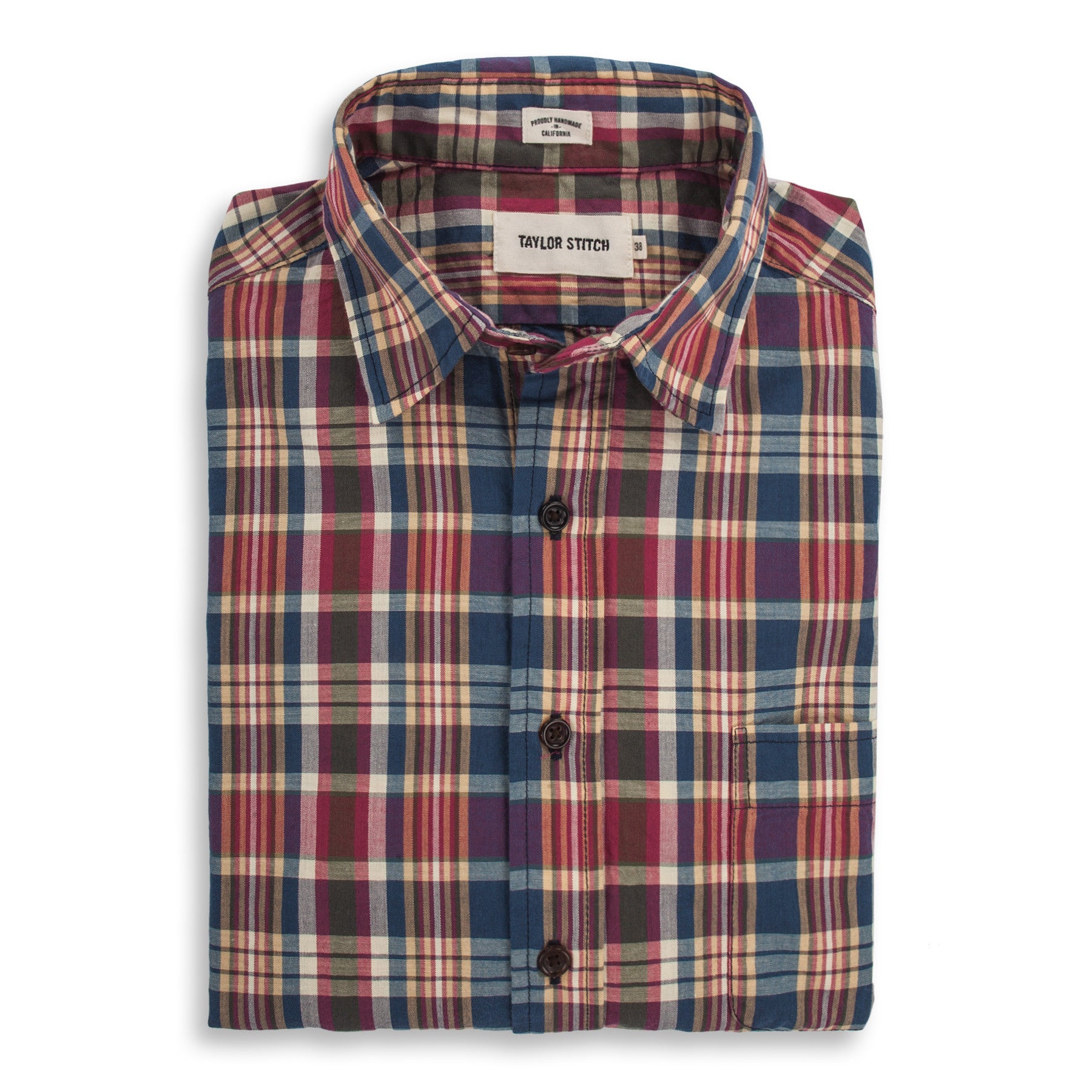 The California in Red Madras: Featured Image, Wovens by Taylor Stitch
