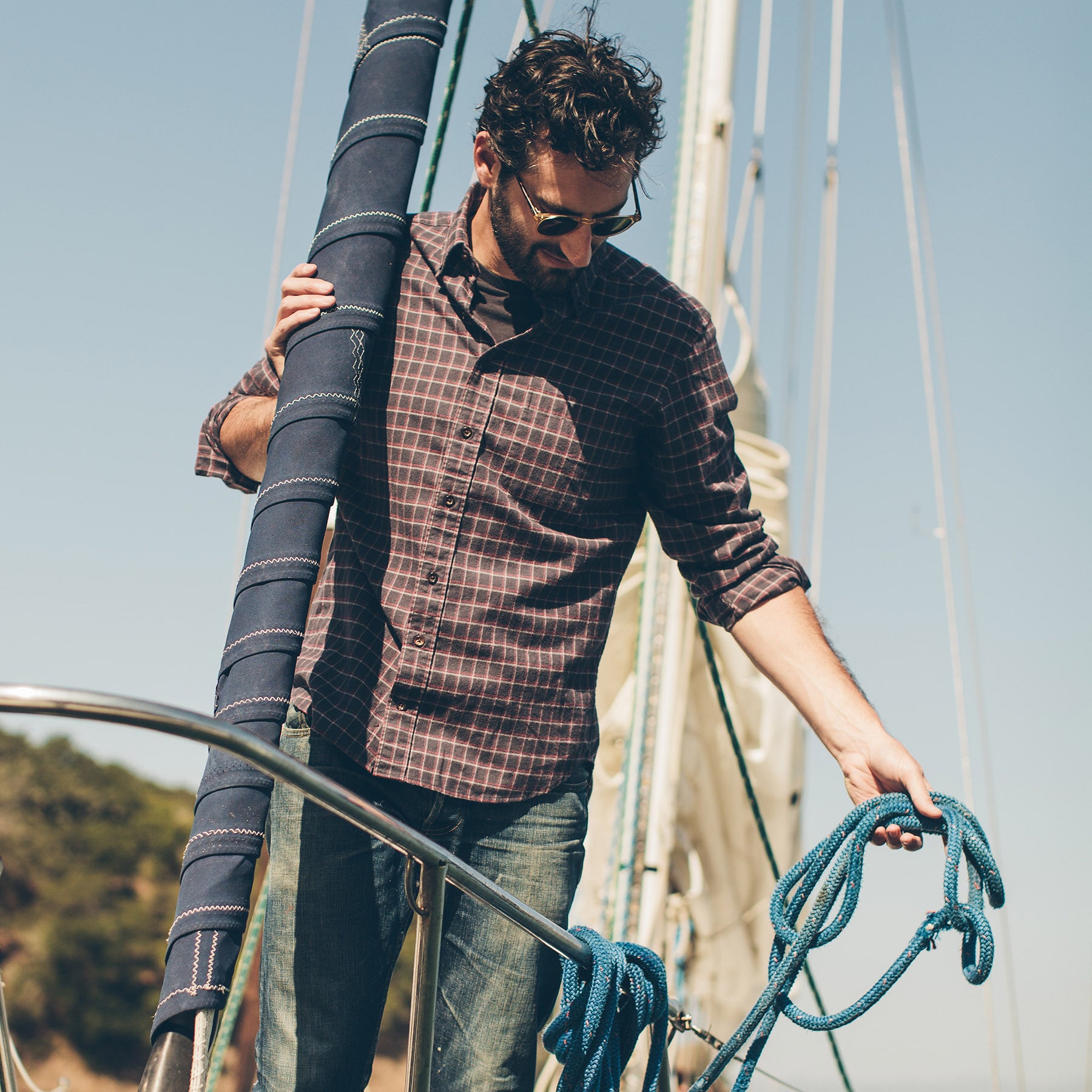 The Jack in Brushed Taupe Plaid Flannel: Alternate Image 4, Wovens by Taylor Stitch