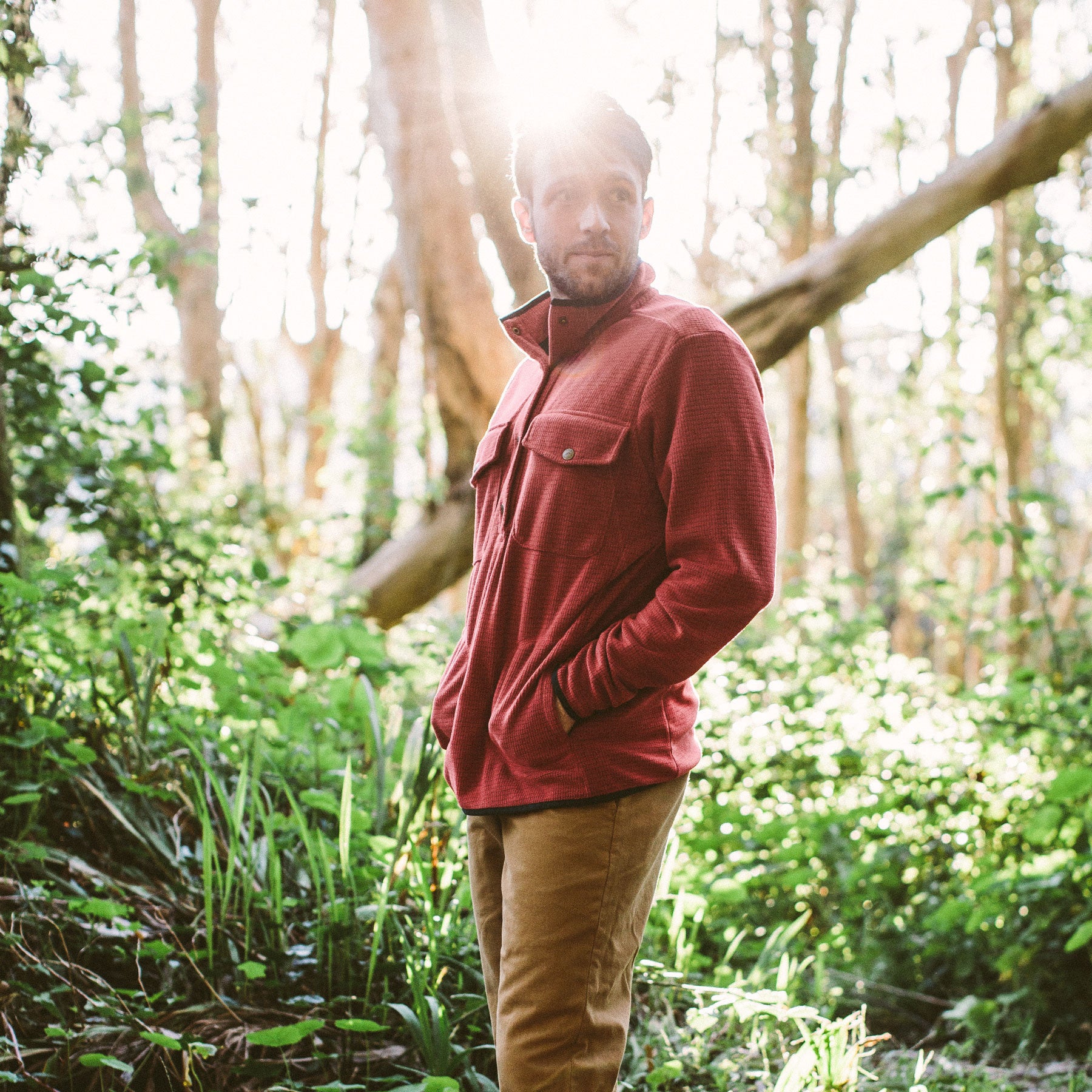 The Pack Pullover in Red Polartec Fleece: Alternate Image 1, Outerwear by Taylor Stitch