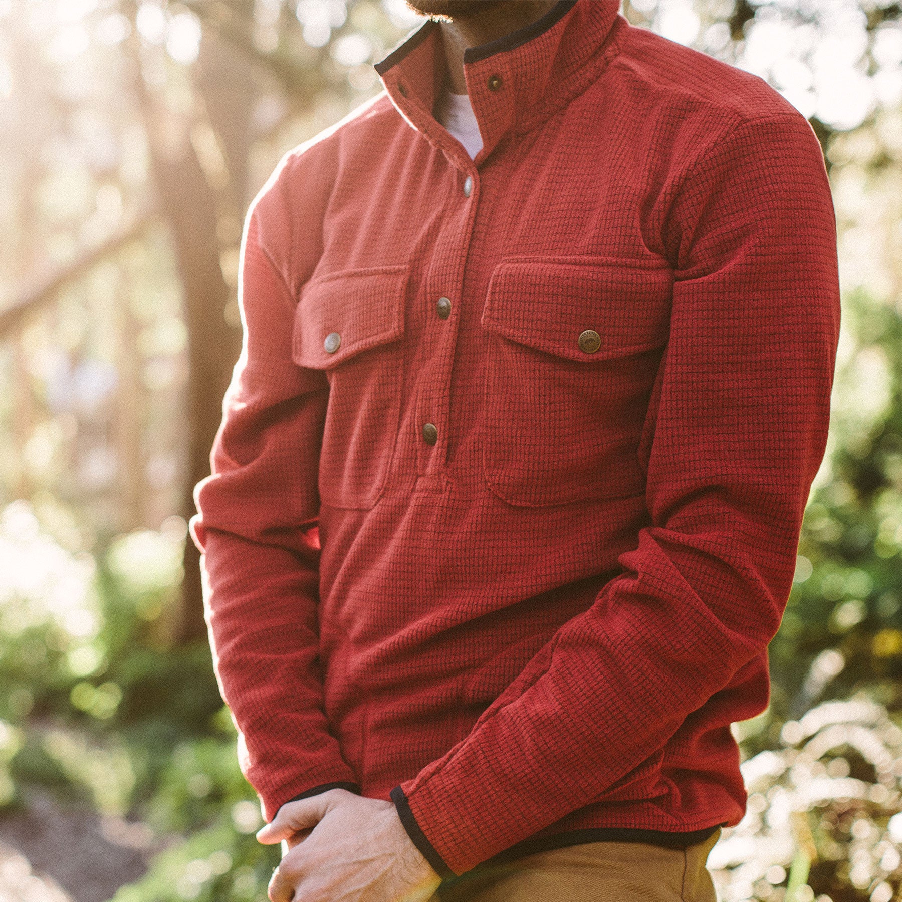 The Pack Pullover in Red Polartec Fleece: Alternate Image 3, Outerwear by Taylor Stitch