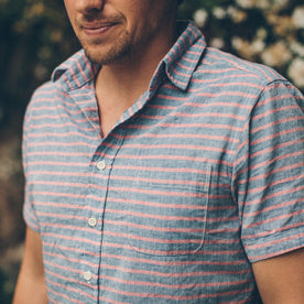 The Short Sleeve Jack in Red & Navy Stripe - featured image