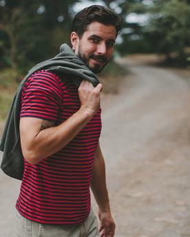 The Sequoia Stripe Tee in Navy & Red, Knits by Taylor Stitch