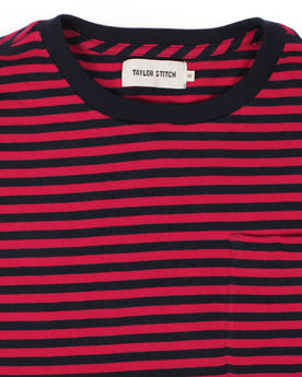 The Sequoia Stripe Tee in Navy & Red, Knits by Taylor Stitch