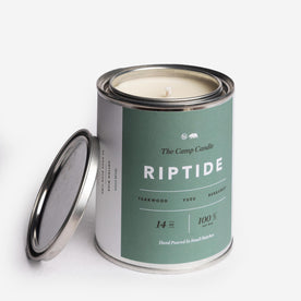 flatlay of The Camp Candle in Riptide