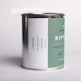 flatlay of The Camp Candle in Riptide, from the side