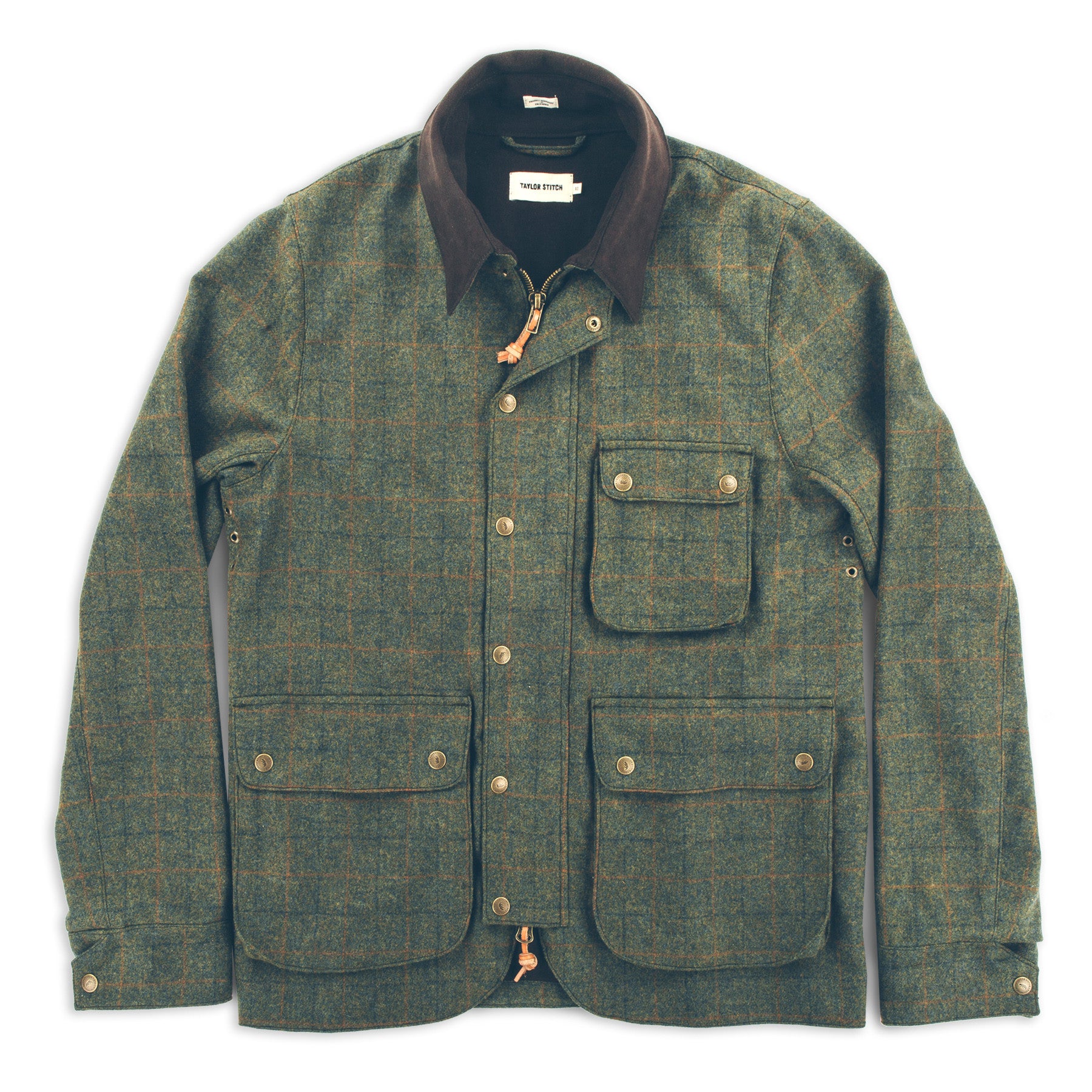 The Rover Jacket in Olive Plaid Waxed Wool: Featured Image, Outerwear by Taylor Stitch