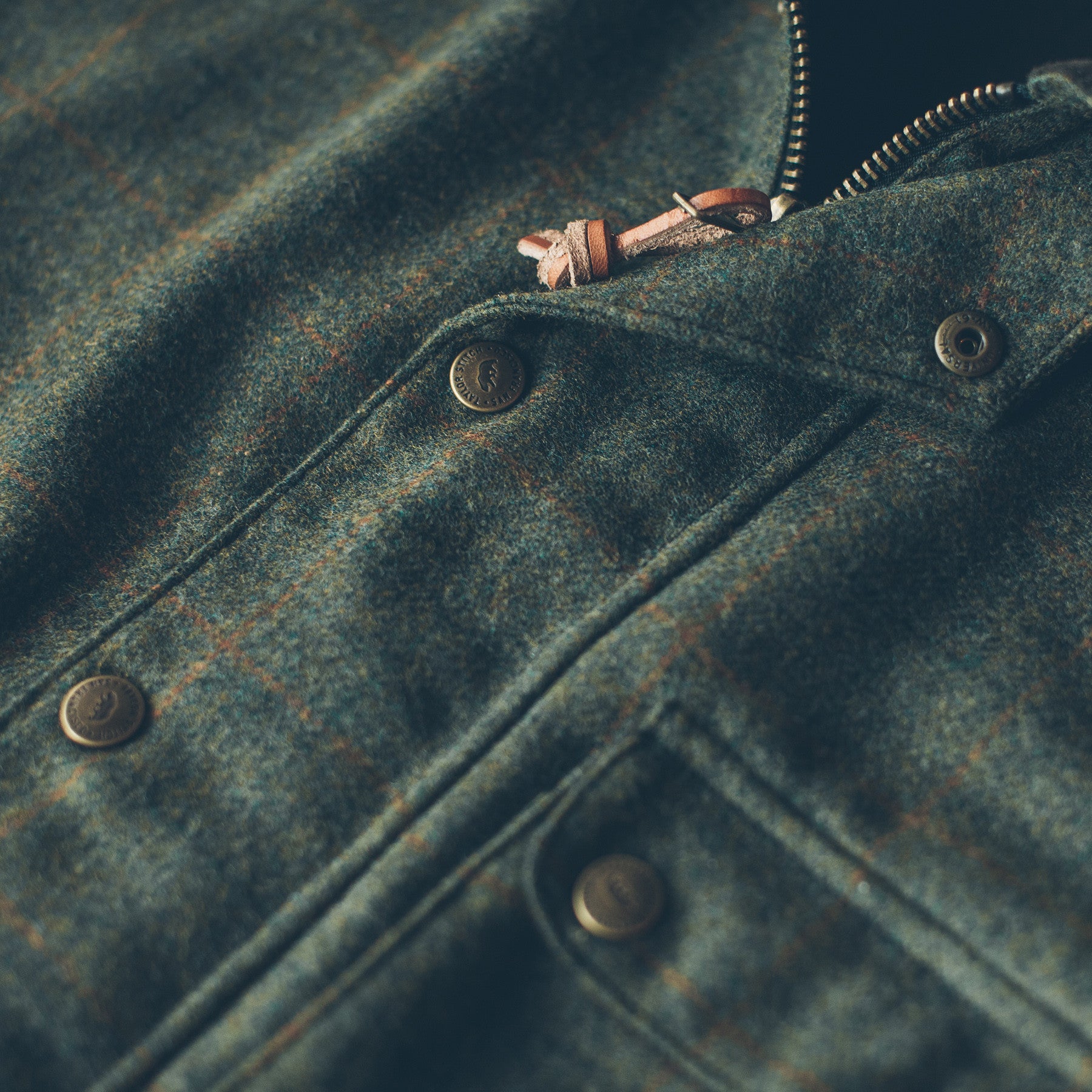 The Rover Jacket in Olive Plaid Waxed Wool: Alternate Image 1, Outerwear by Taylor Stitch