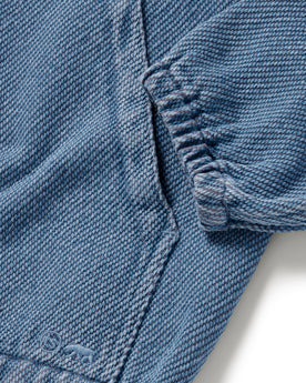 material shot of the elastic cuff on The Riptide Jacket in Washed Indigo Twill, Outerwear by Taylor Stitch