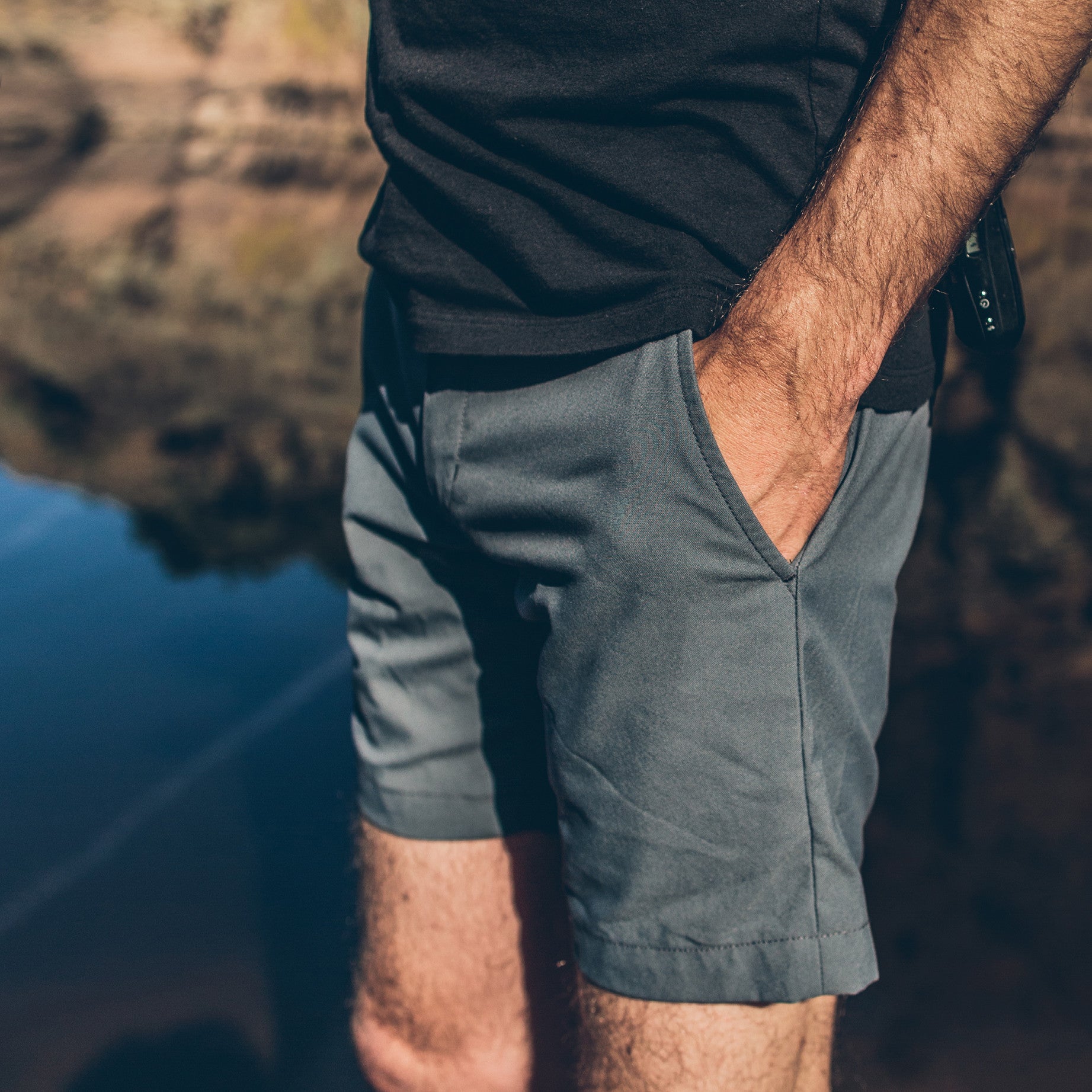 The Travel Short in Charcoal: Alternate Image 3, Shorts by Taylor Stitch