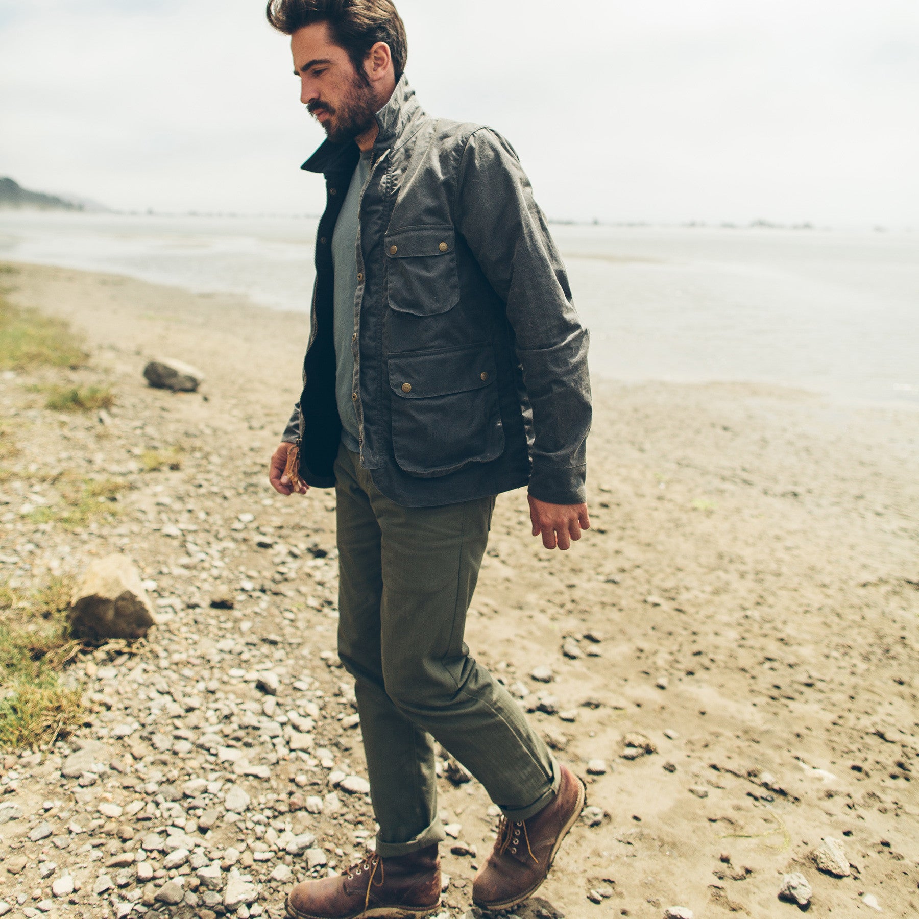 The Rover Jacket in Slate Waxed Canvas: Alternate Image 1, Outerwear by Taylor Stitch