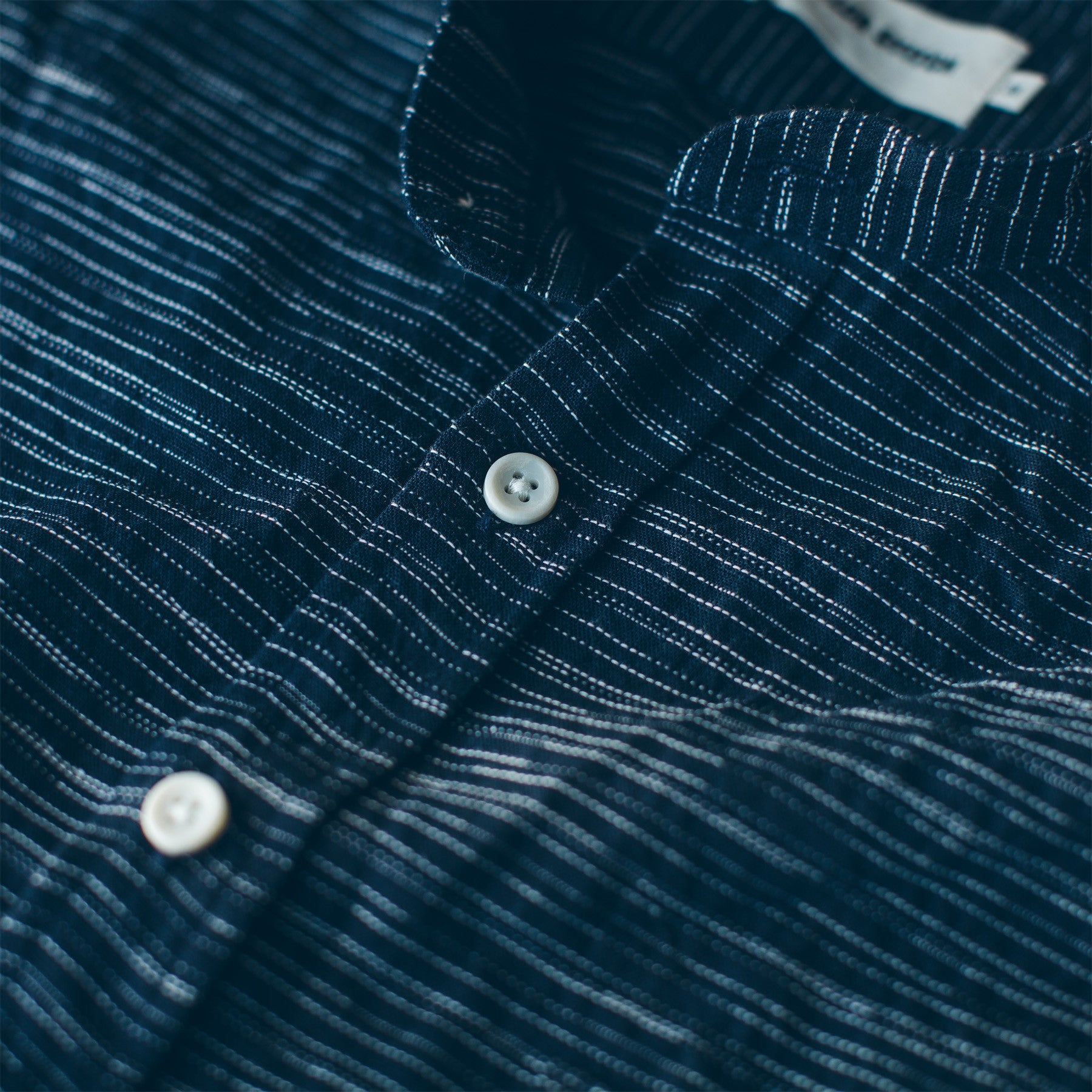 The Short Sleeve Bandit in Navy Slub Stripe: Alternate Image 6, Wovens by Taylor Stitch