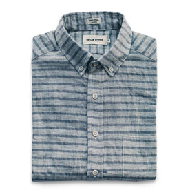 The Short Sleeve Jack in Grey & Navy Stripe - featured image
