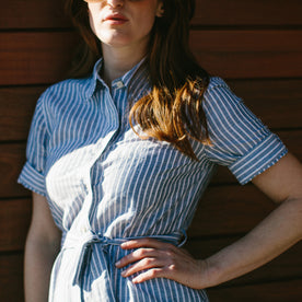 The Riley Dress in Indigo Stripe: Alternate Image 3