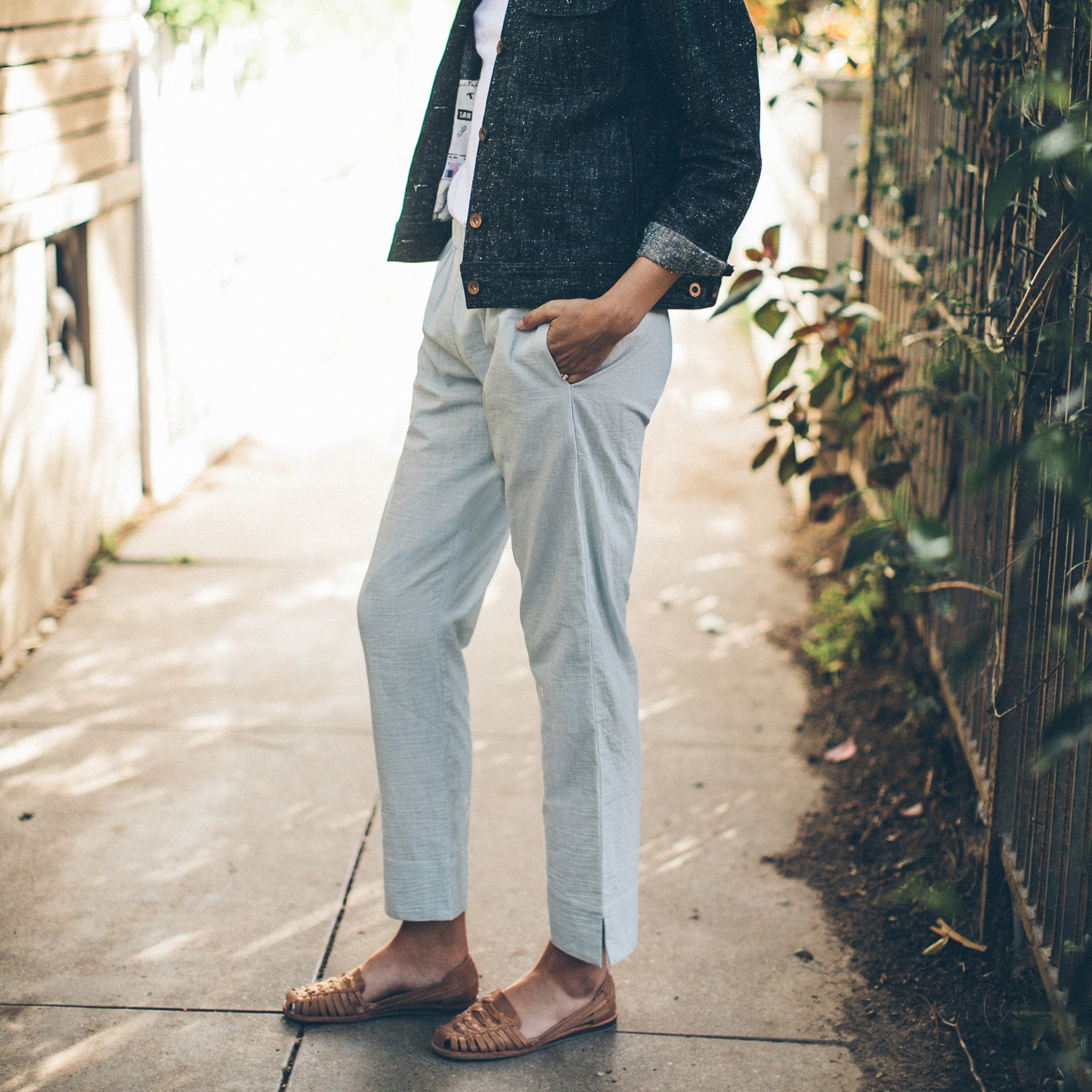 The Isla Pant in Seafoam Striped Cotton: Alternate Image 2, Pants by Taylor Stitch