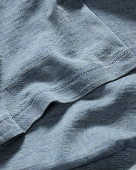material shot of the sleeve on The Organic Cotton Tee in Dyed Indigo, Knits by Taylor Stitch