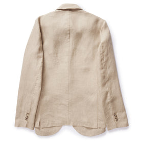 flatlay of The Sheffield Sport Coat in Natural Linen, shown from back