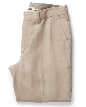 flatlay of The Sheffield Trouser in Natural Linen, Bottoms by Taylor Stitch