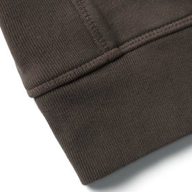 material shot of the ribbed hem on The Short Sleeve Fillmore Crew in Walnut