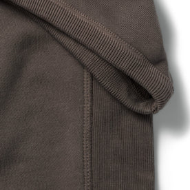 material shot of the ribbed sleeves on The Short Sleeve Fillmore Crew in Walnut