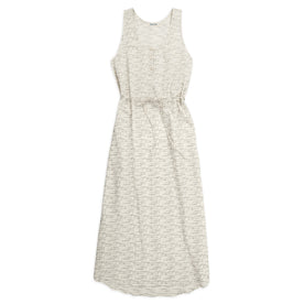 The Venice Dress in Natural and Indigo Jacquard: Featured Image