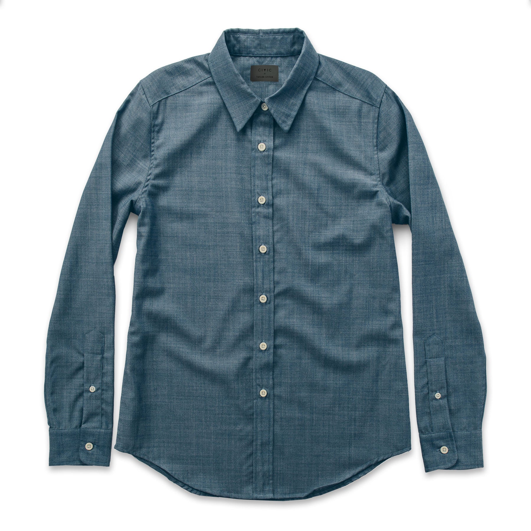 The Katherine in Blue Merino 4S Chambray: Featured Image, Wovens by Taylor Stitch