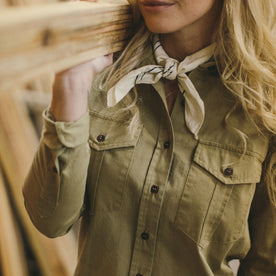 The Andie Shirt in Tan Twill: Alternate Image 1