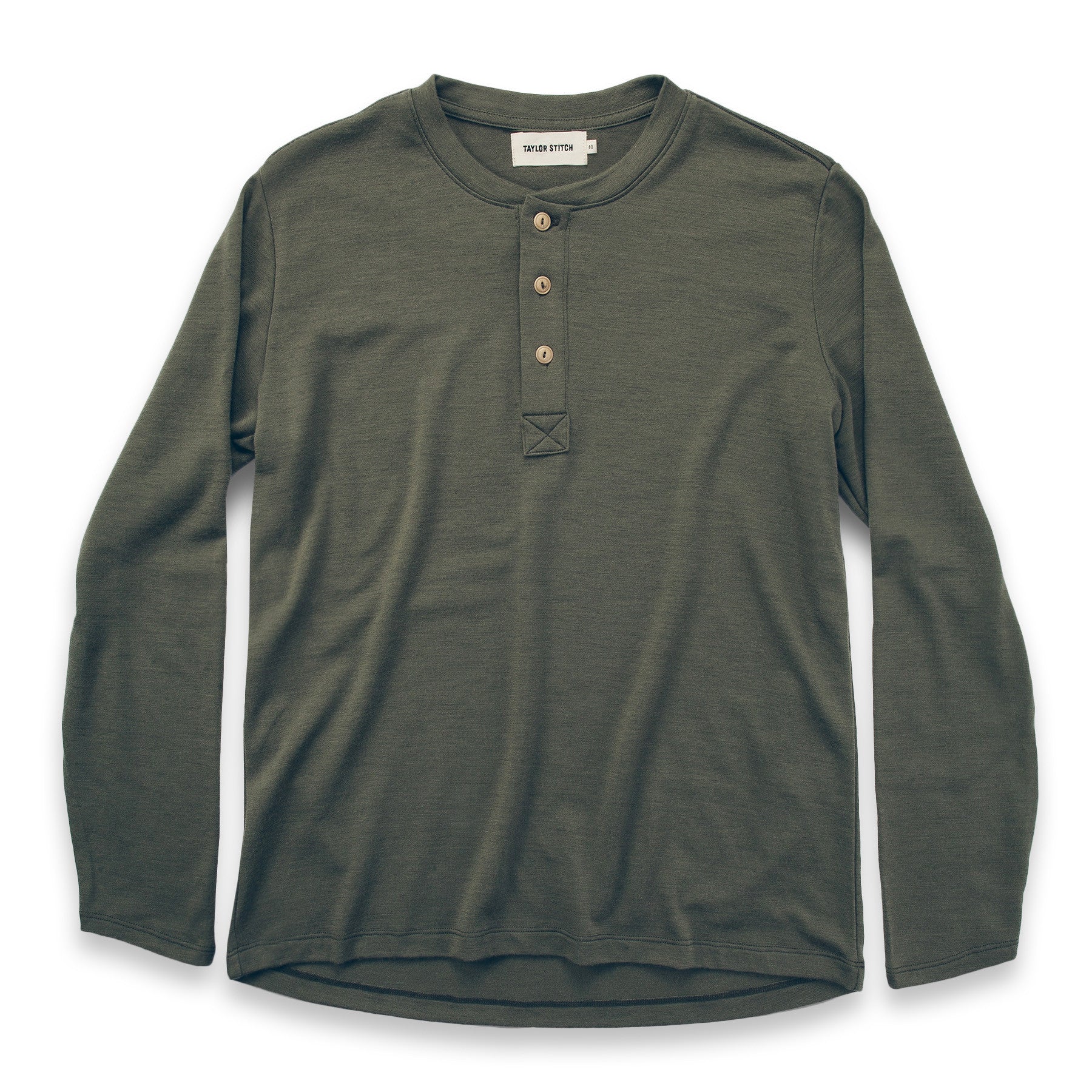 The Merino Henley in Army: Featured Image, Mens by Taylor Stitch