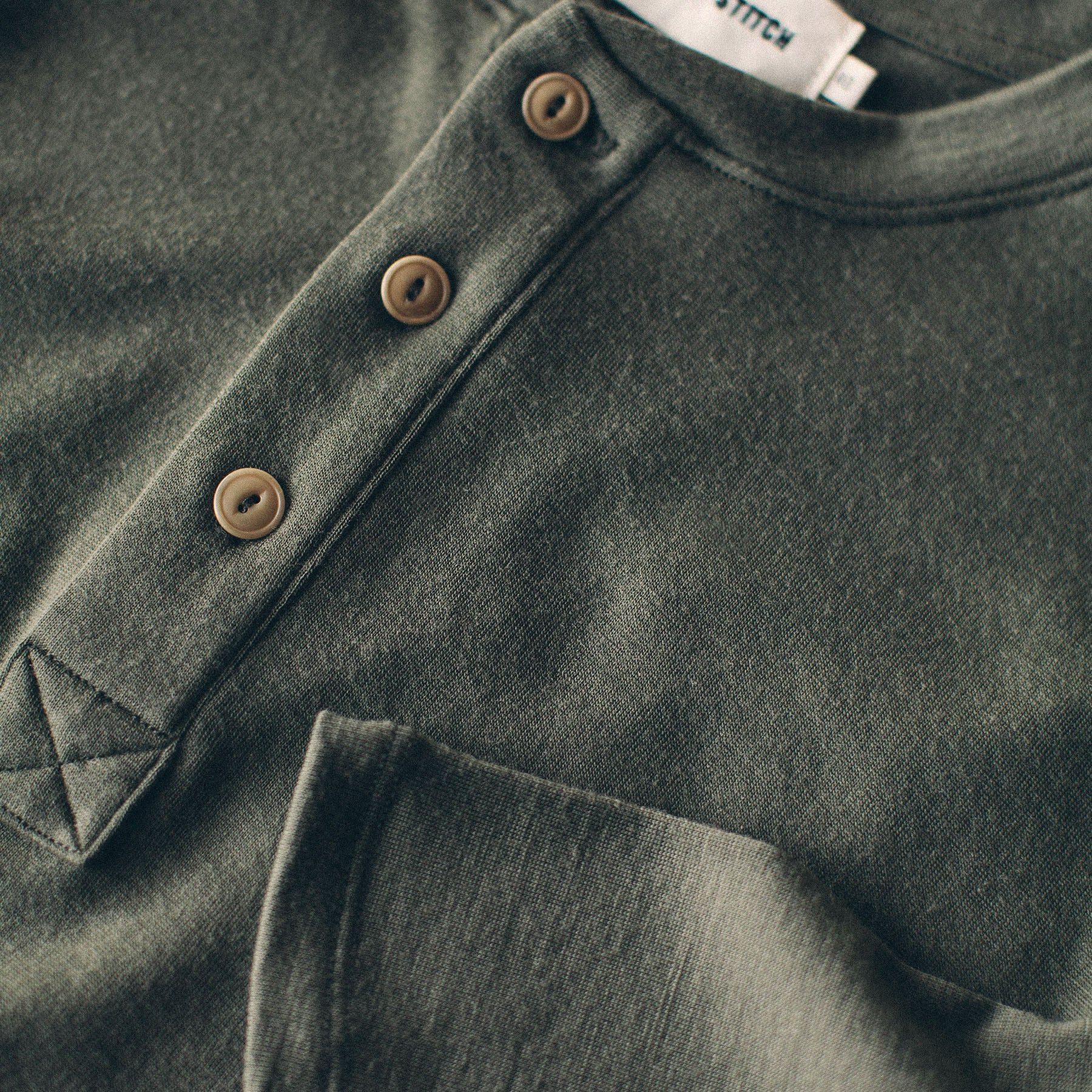 The Merino Henley in Army: Alternate Image 2, Mens by Taylor Stitch