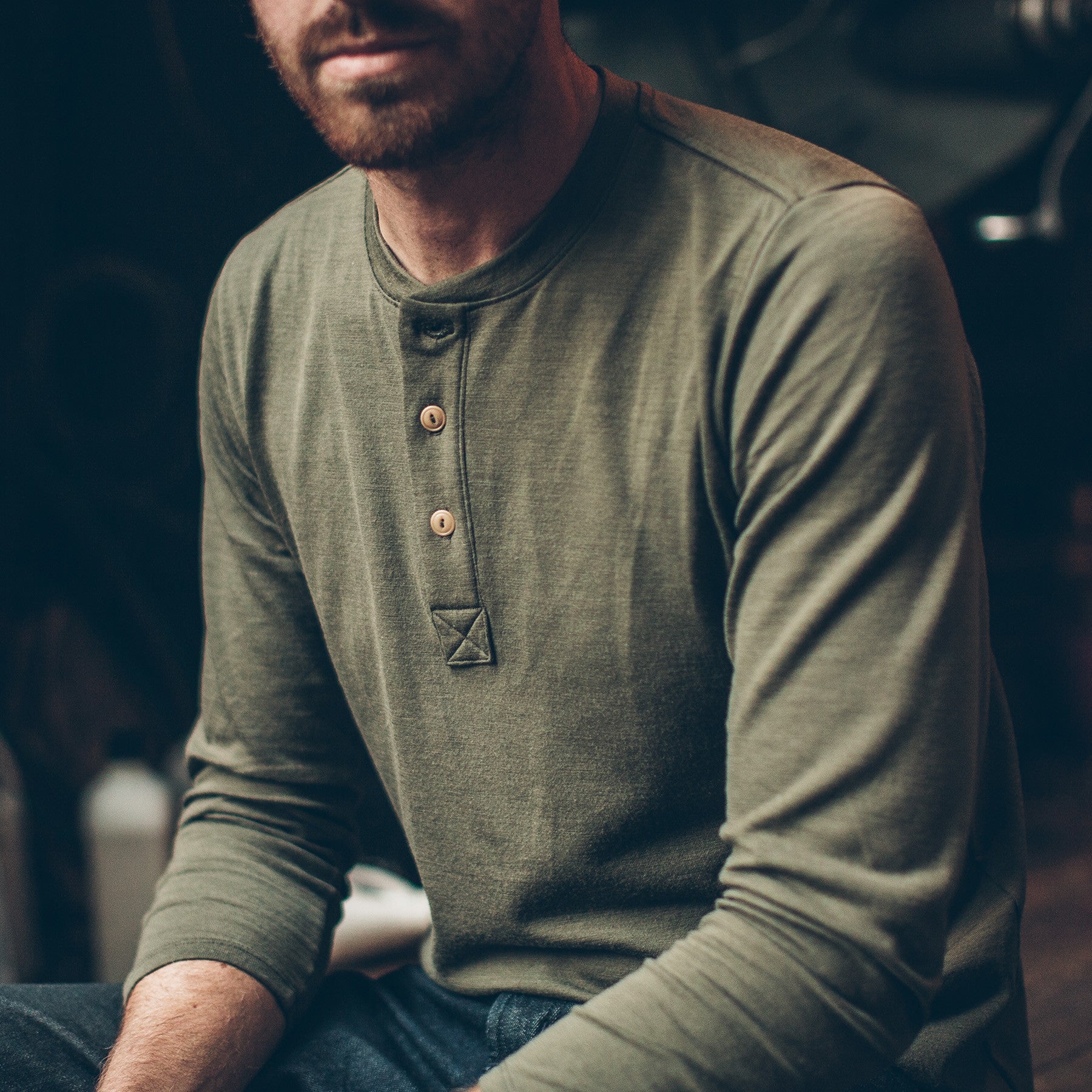 The Merino Henley in Army: Alternate Image 4, Mens by Taylor Stitch