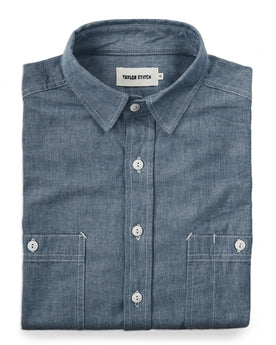 The California in Blue Everyday Chambray: Featured Image, Wovens by Taylor Stitch