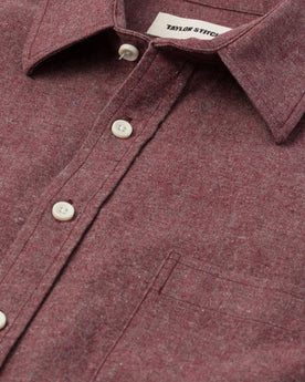 The Short Sleeve California in Burgundy Hemp: Alternate Image 5, Wovens by Taylor Stitch