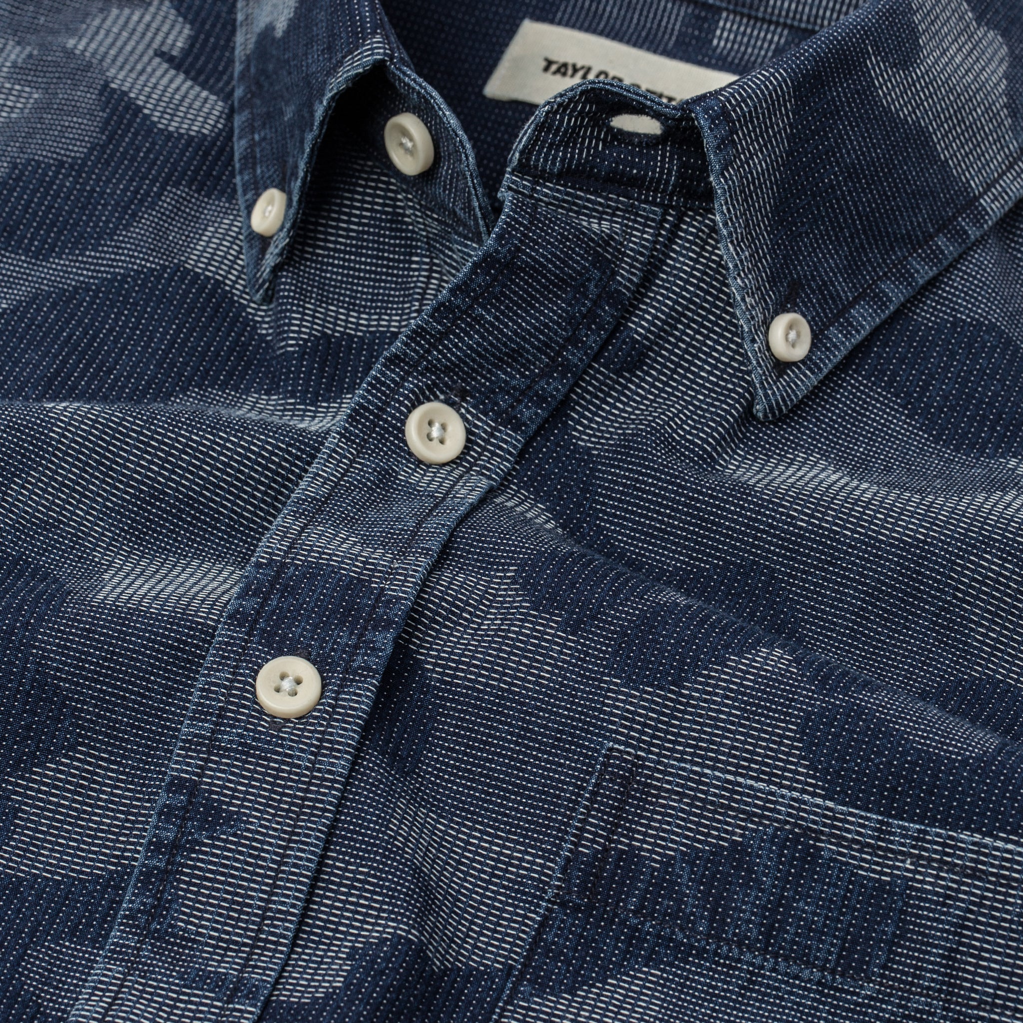 The Short Sleeve Jack in Indigo Jacquard Camo: Alternate Image 6, Wovens by Taylor Stitch