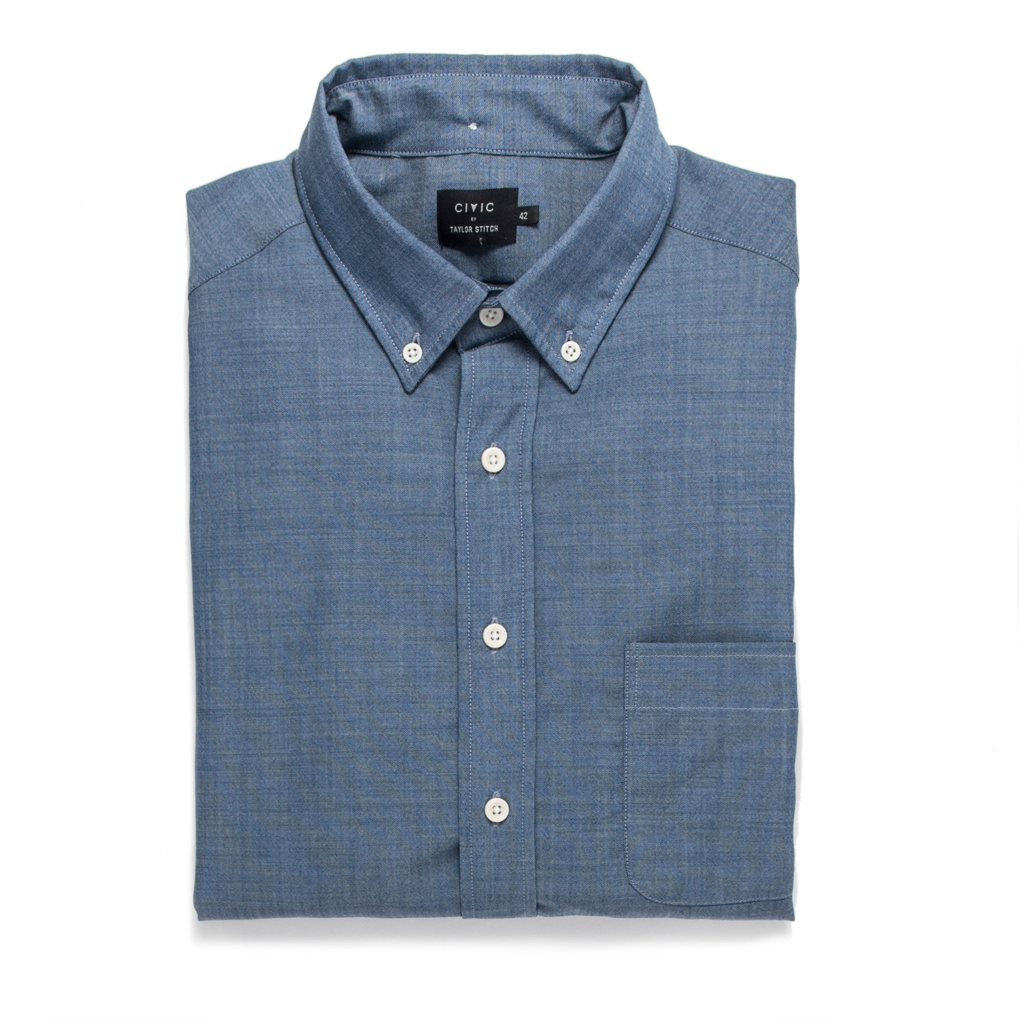 The Merino Jack in Sky Blue Chambray: Featured Image, Wovens by Taylor Stitch