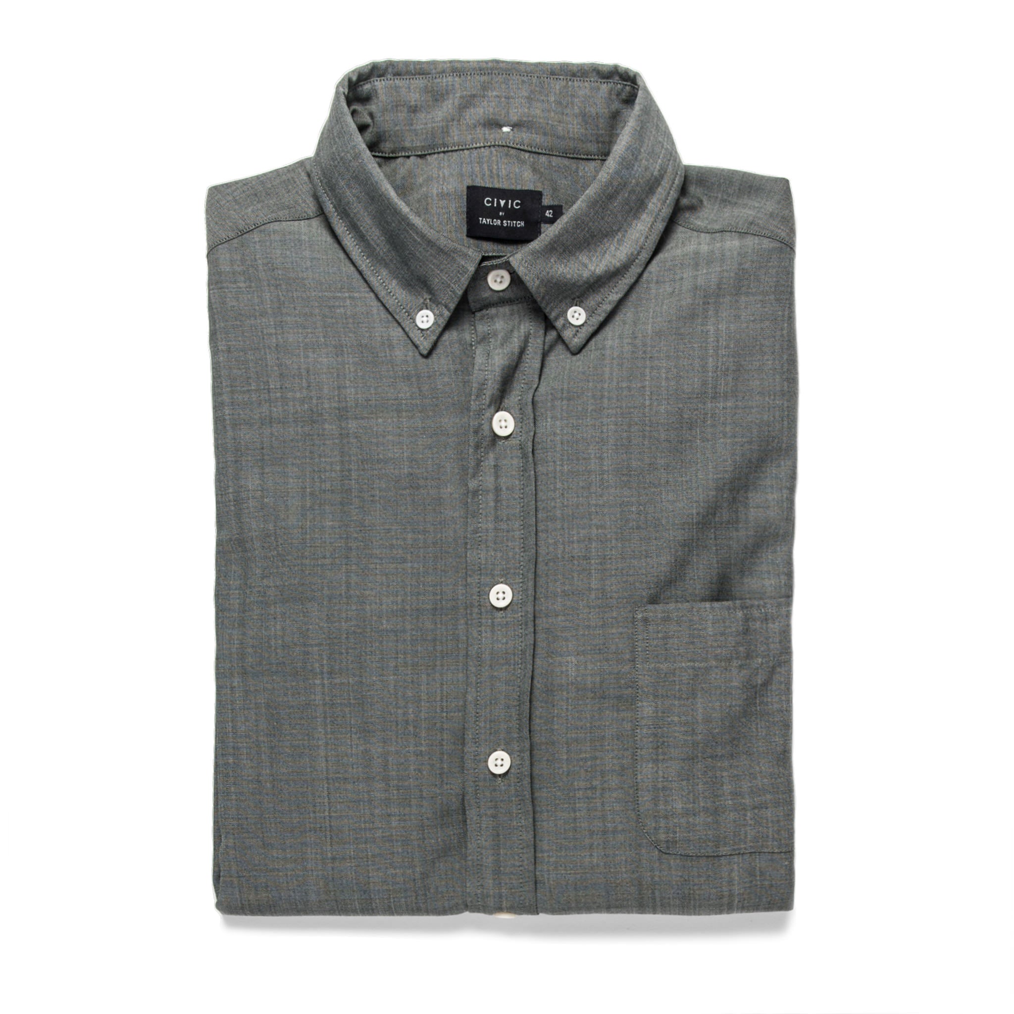 The Merino Jack in Stone Green Chambray: Featured Image, Wovens by Taylor Stitch