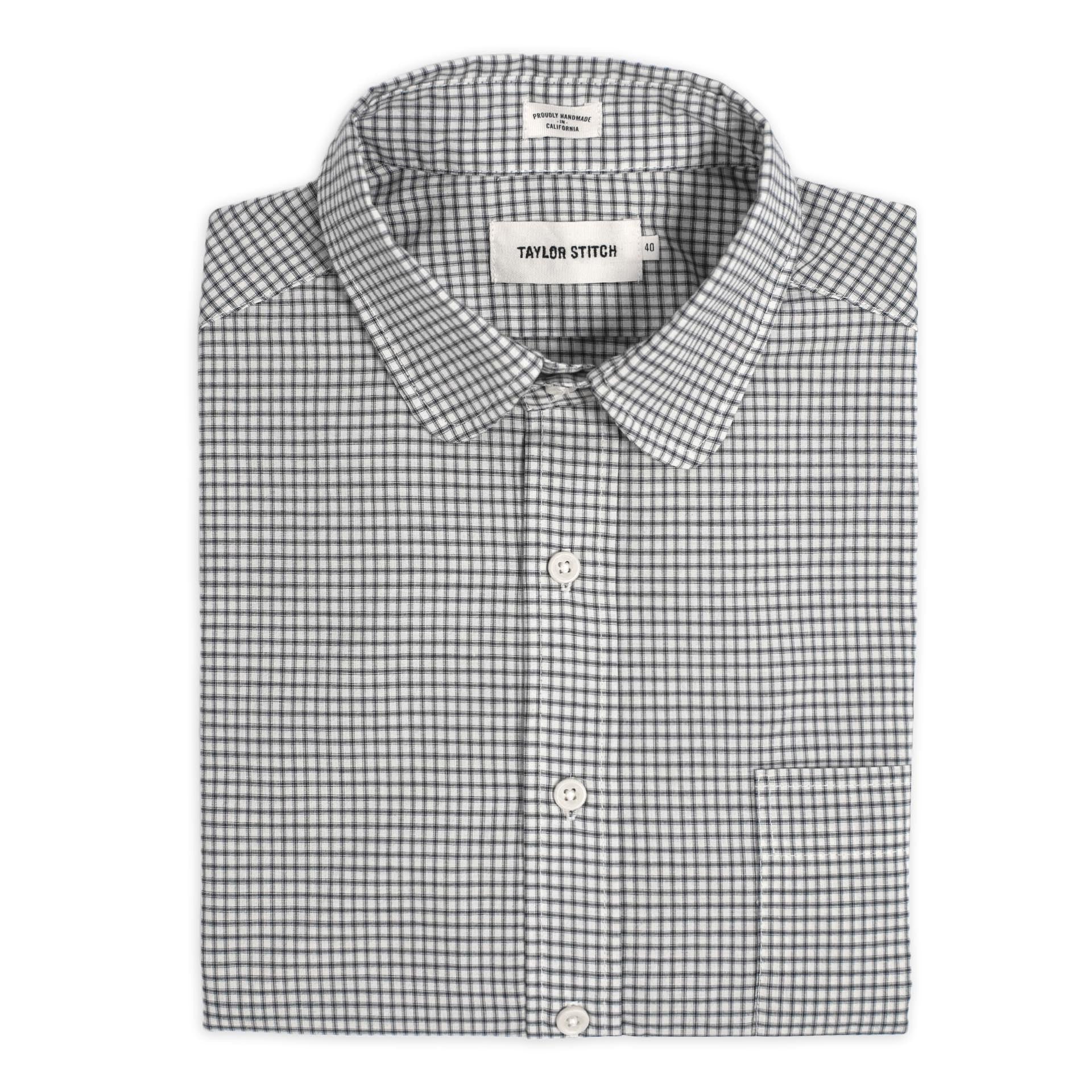 Antique Navy Check Club Collar: Featured Image, Wovens by Taylor Stitch