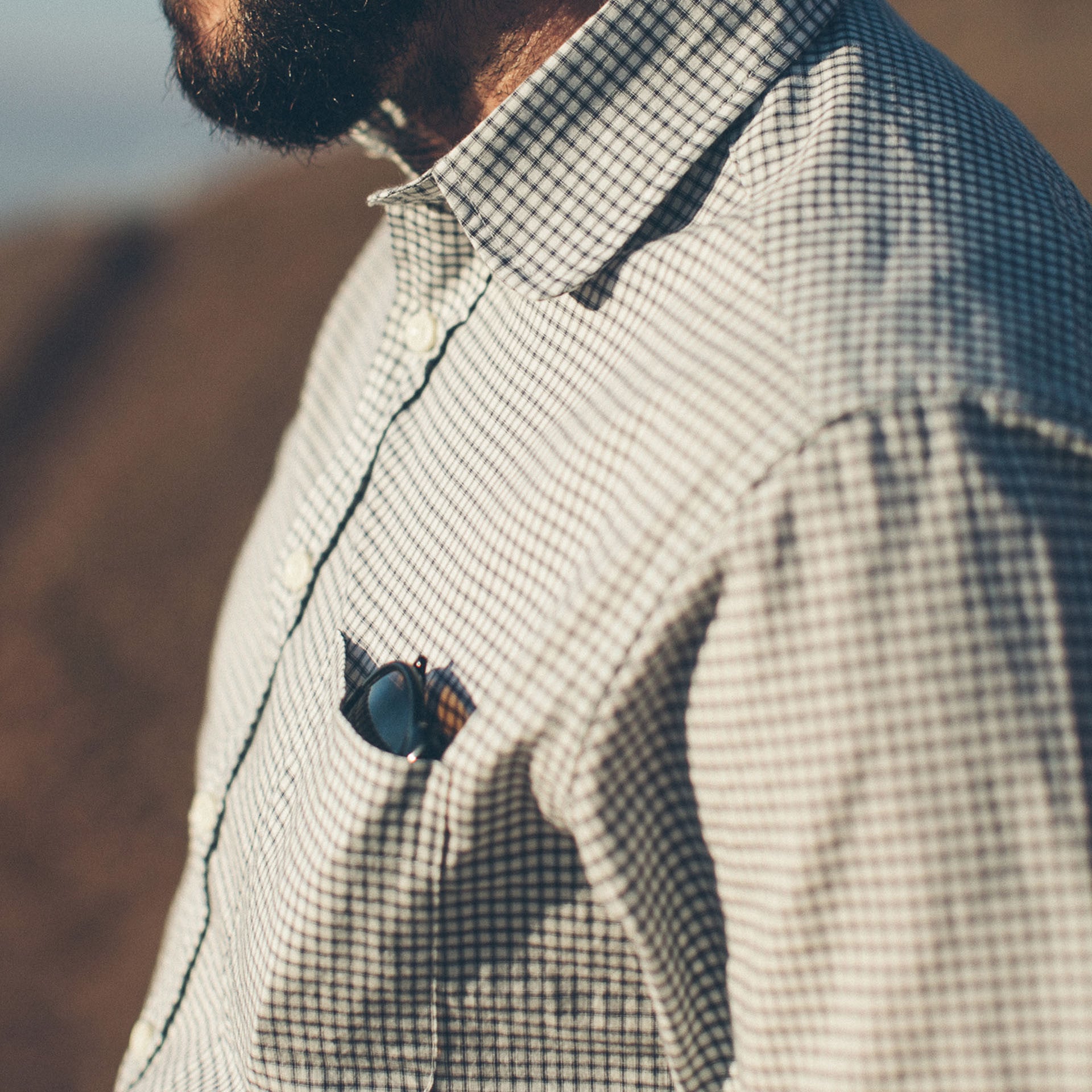 Antique Navy Check Club Collar: Alternate Image 1, Wovens by Taylor Stitch