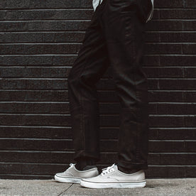 Our fit model wearing our new chore pants in washed coal