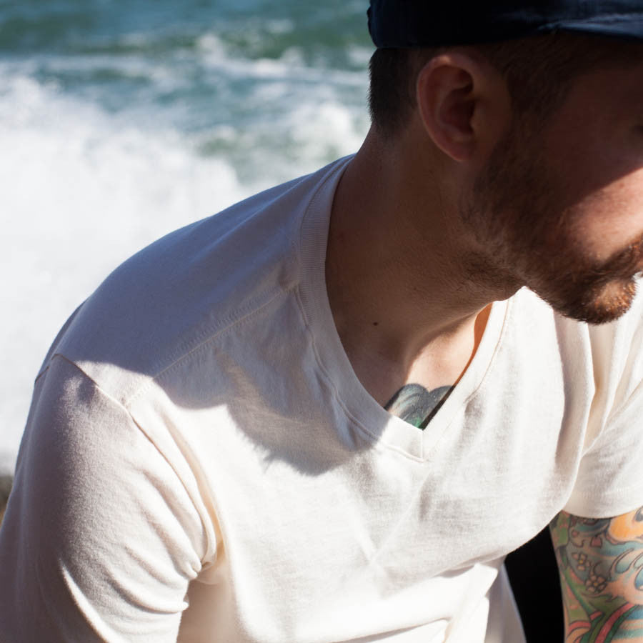 The V-Neck Tee in Natural: Alternate Image 4, Knits by Taylor Stitch