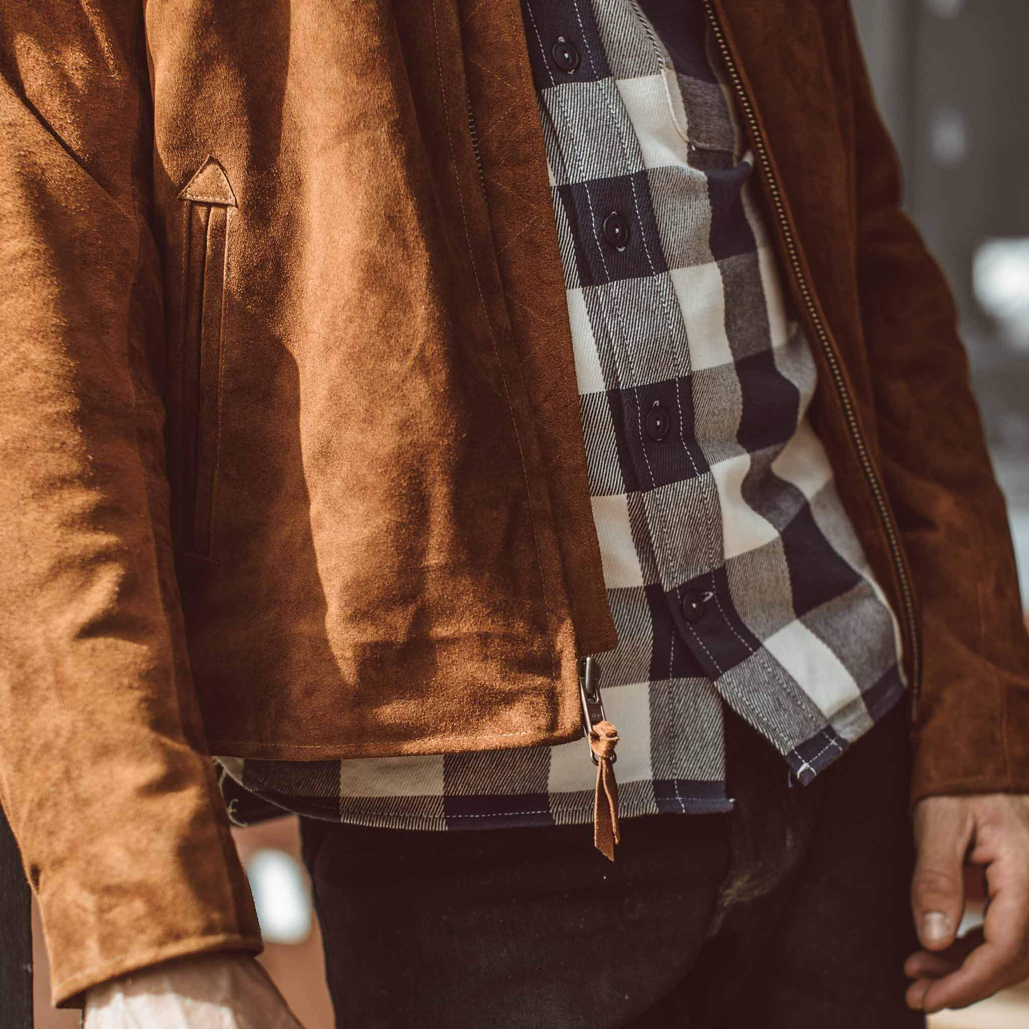 The Moto Jacket in Tobacco Suede: Alternate Image 4, Outerwear by Taylor Stitch