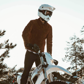 The Moto Jacket in Tobacco Suede - featured image