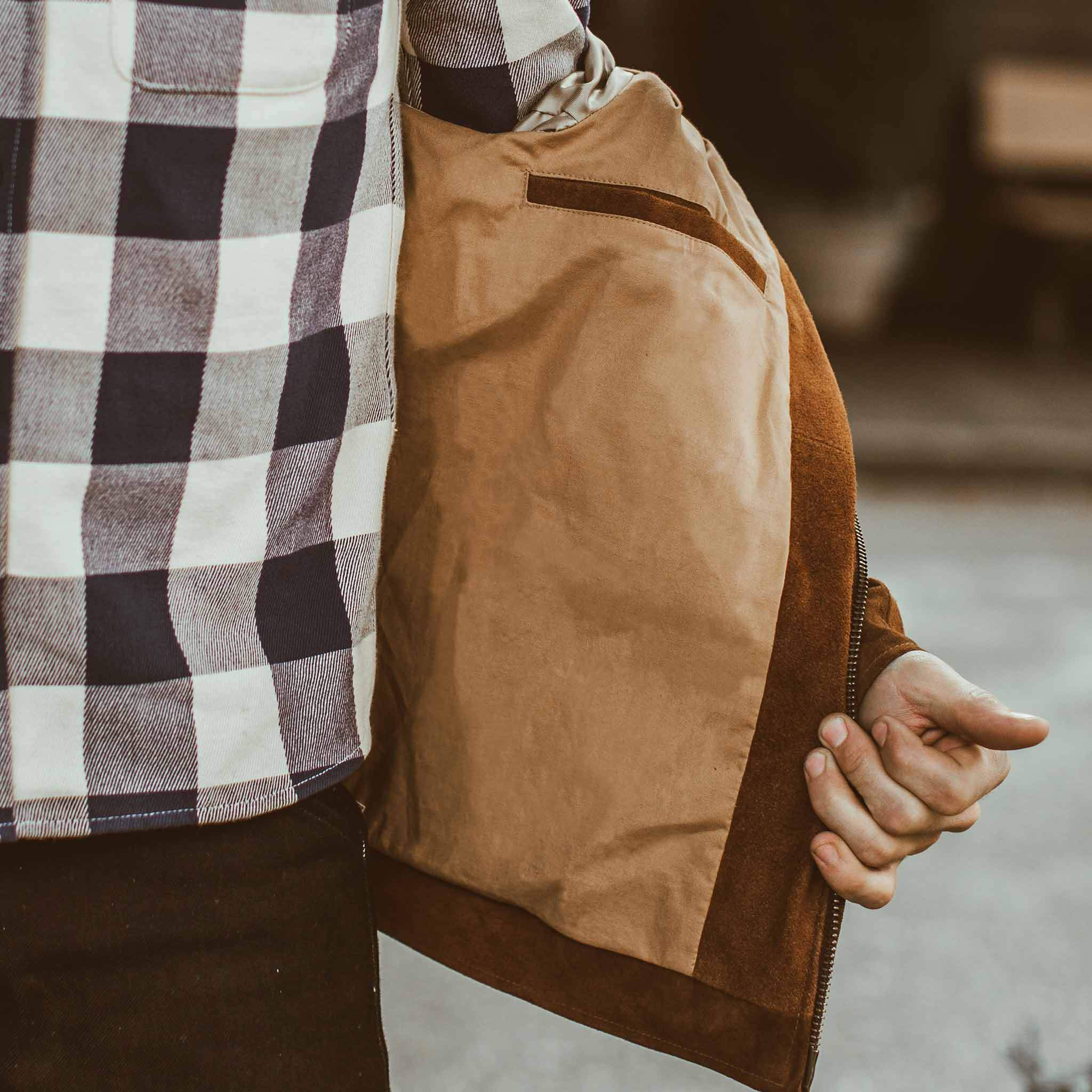 The Moto Jacket in Tobacco Suede: Alternate Image 5, Outerwear by Taylor Stitch
