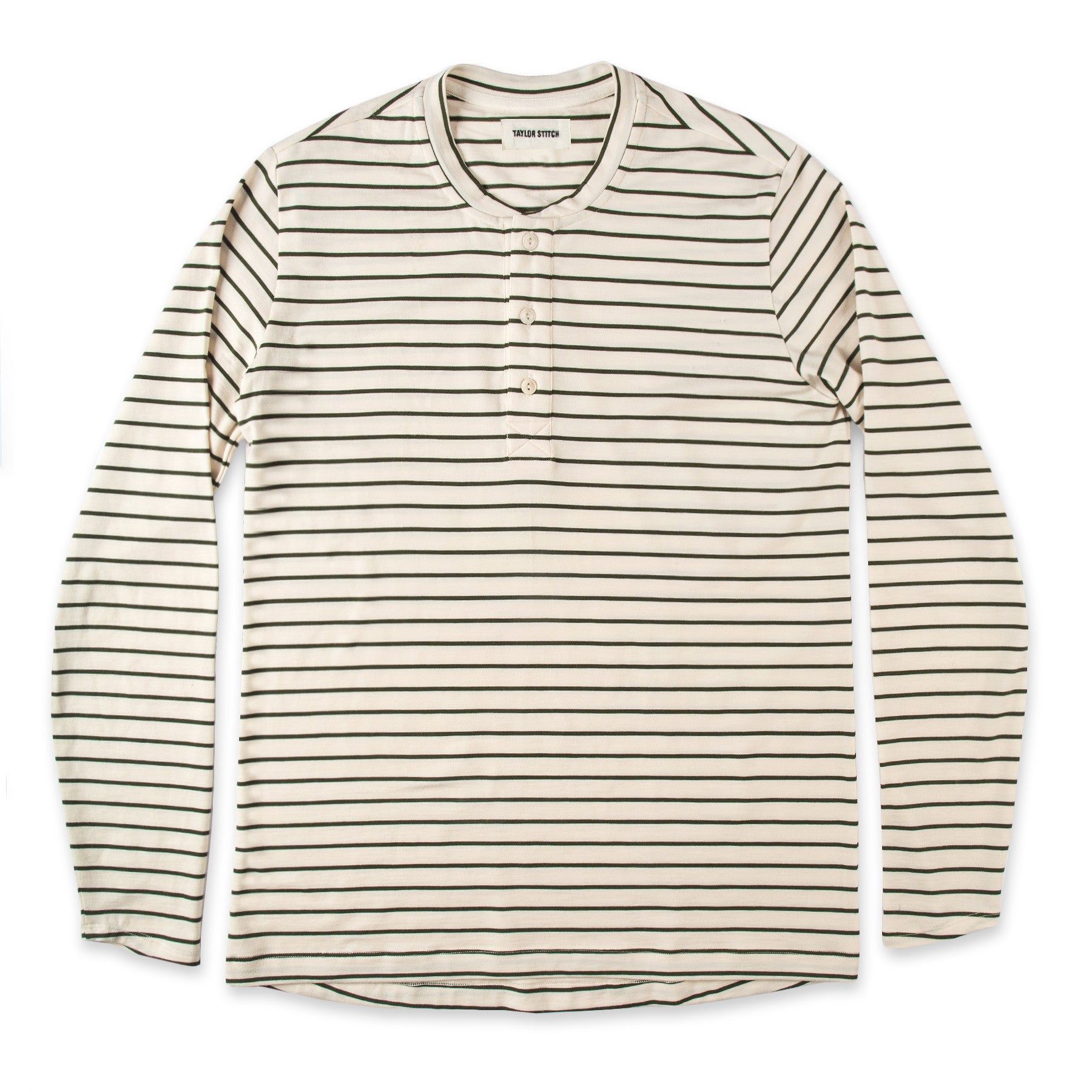 The Mercerized Merino Henley in Forest Stripe: Featured Image, Knits by Taylor Stitch