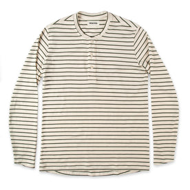 The Mercerized Merino Henley in Forest Stripe: Featured Image