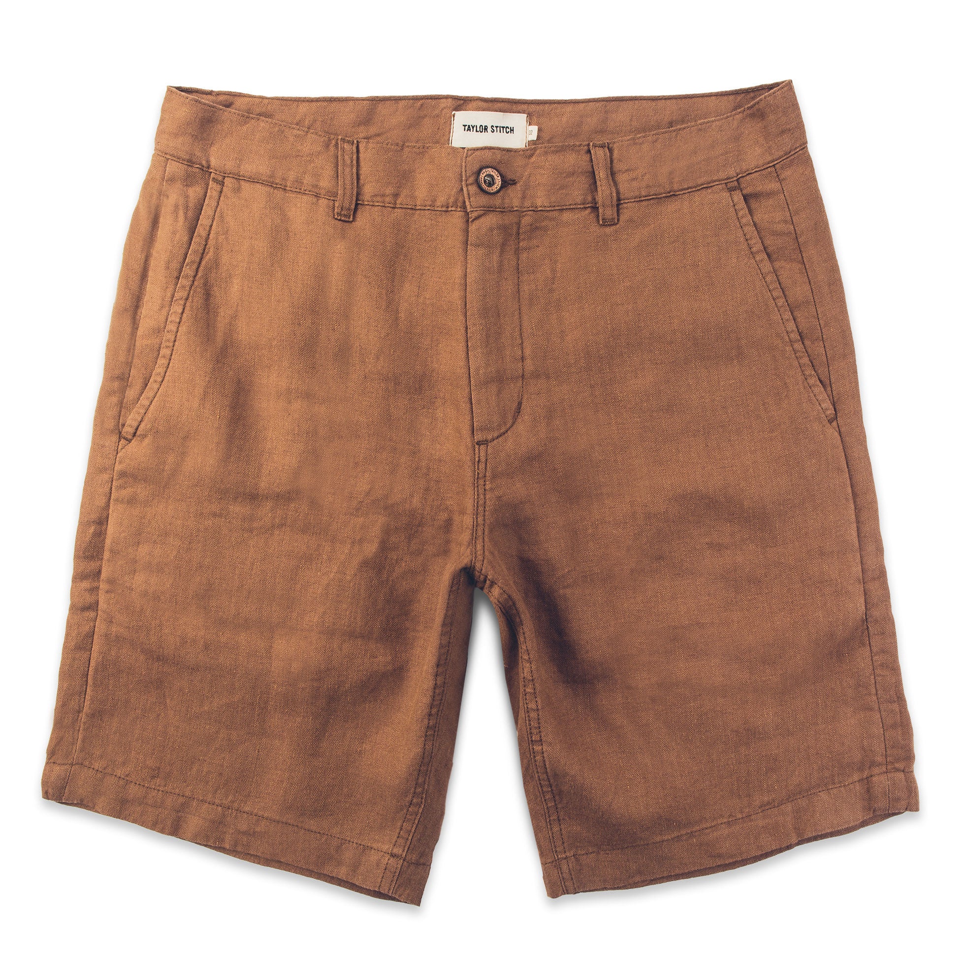 The Maritime Short in British Khaki Linen Herringbone: Featured Image, Shorts by Taylor Stitch