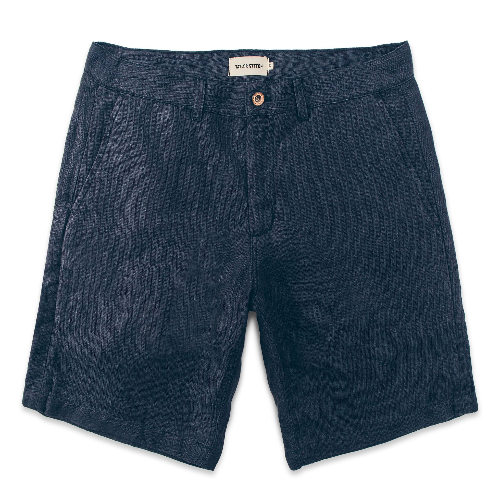 The Maritime Short in Navy Linen Herringbone: Featured Image, Shorts by Taylor Stitch