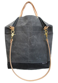 Ali Golden Reversible Tote - Grey/Blue Stripe: Featured Image