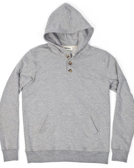 Heather Grey 3 Button Hooded Sweatshirt: Featured Image, Knits by Taylor Stitch