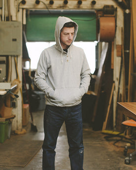 Heather Grey 3 Button Hooded Sweatshirt: Alternate Image 2, Knits by Taylor Stitch
