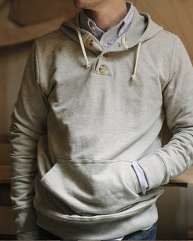 Heather Grey 3 Button Hooded Sweatshirt: Alternate Image 5, Knits by Taylor Stitch